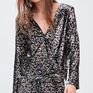 ZARA Animal sequin shirt never worn. Tags on